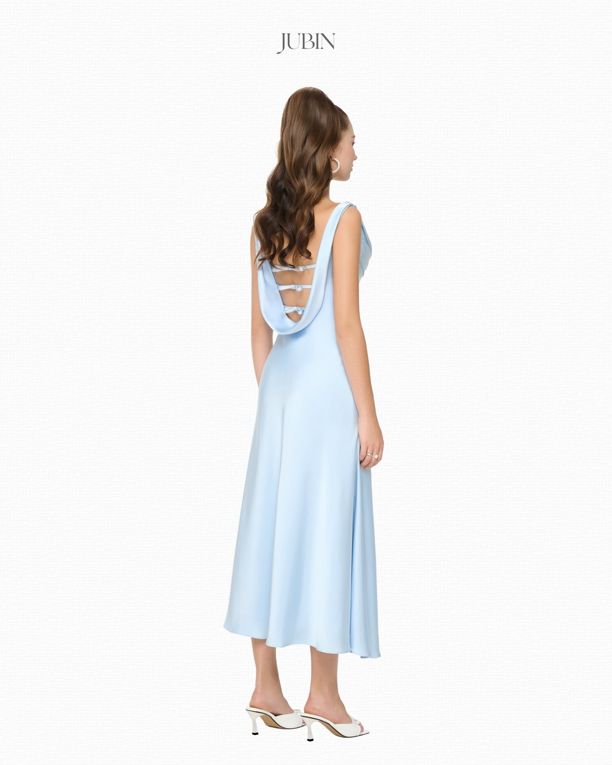 JUBIN MILA Blue A-Line Corset Dress