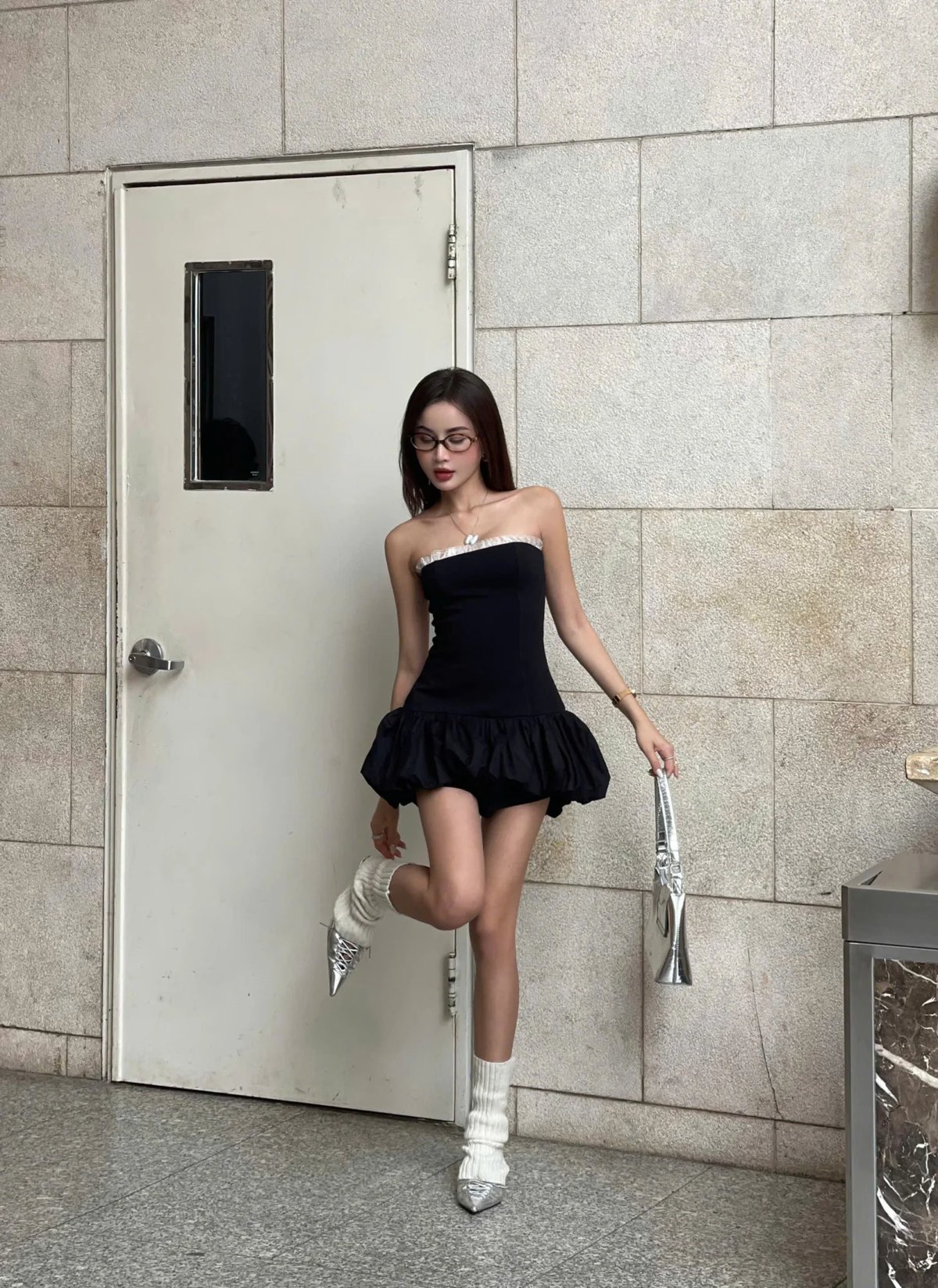 Karin Strapless Ruffle Mini Dress