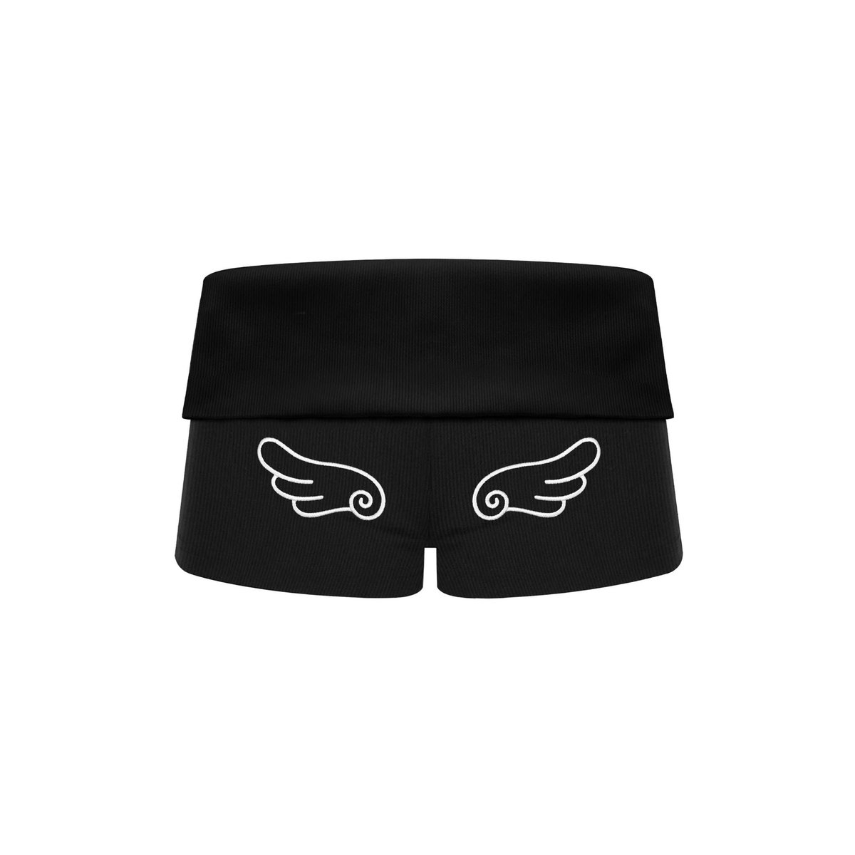 KILLSYSTEM Angel Wing Print Ribbed Shorts