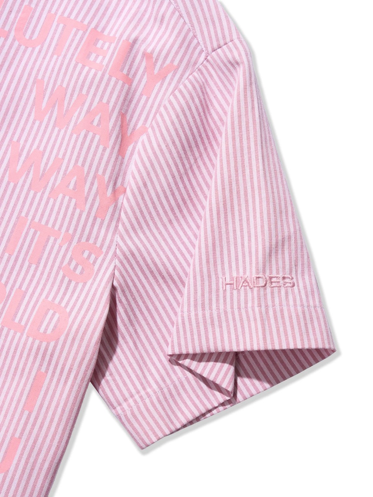 HADES Dear Striped Short Sleeve Shirt 粉紅色 條紋 短袖襯衫