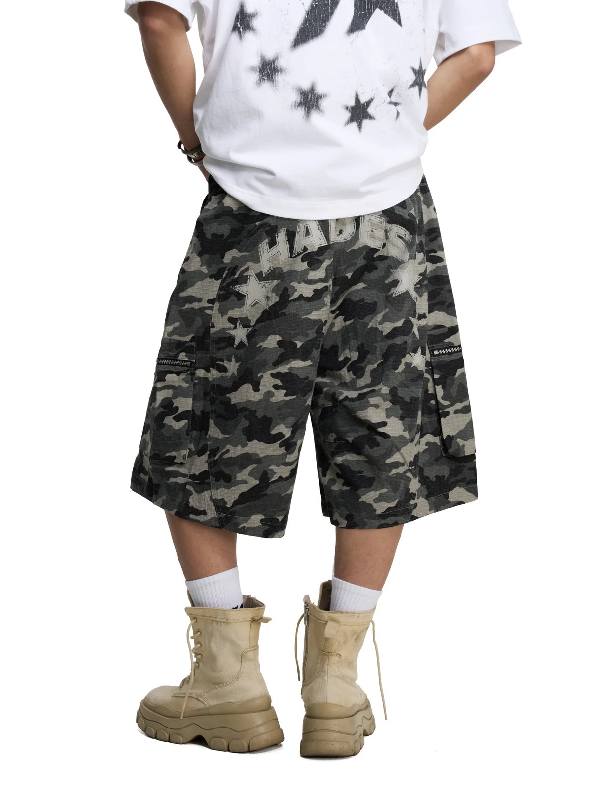 HADES Hunter Khaki Camo Cargo Shorts