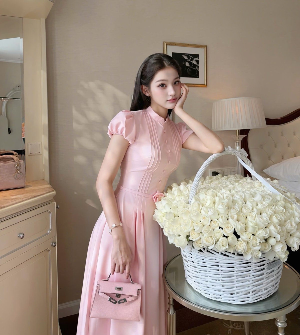 CHOU CHOU Floral Waist Maxi Dress