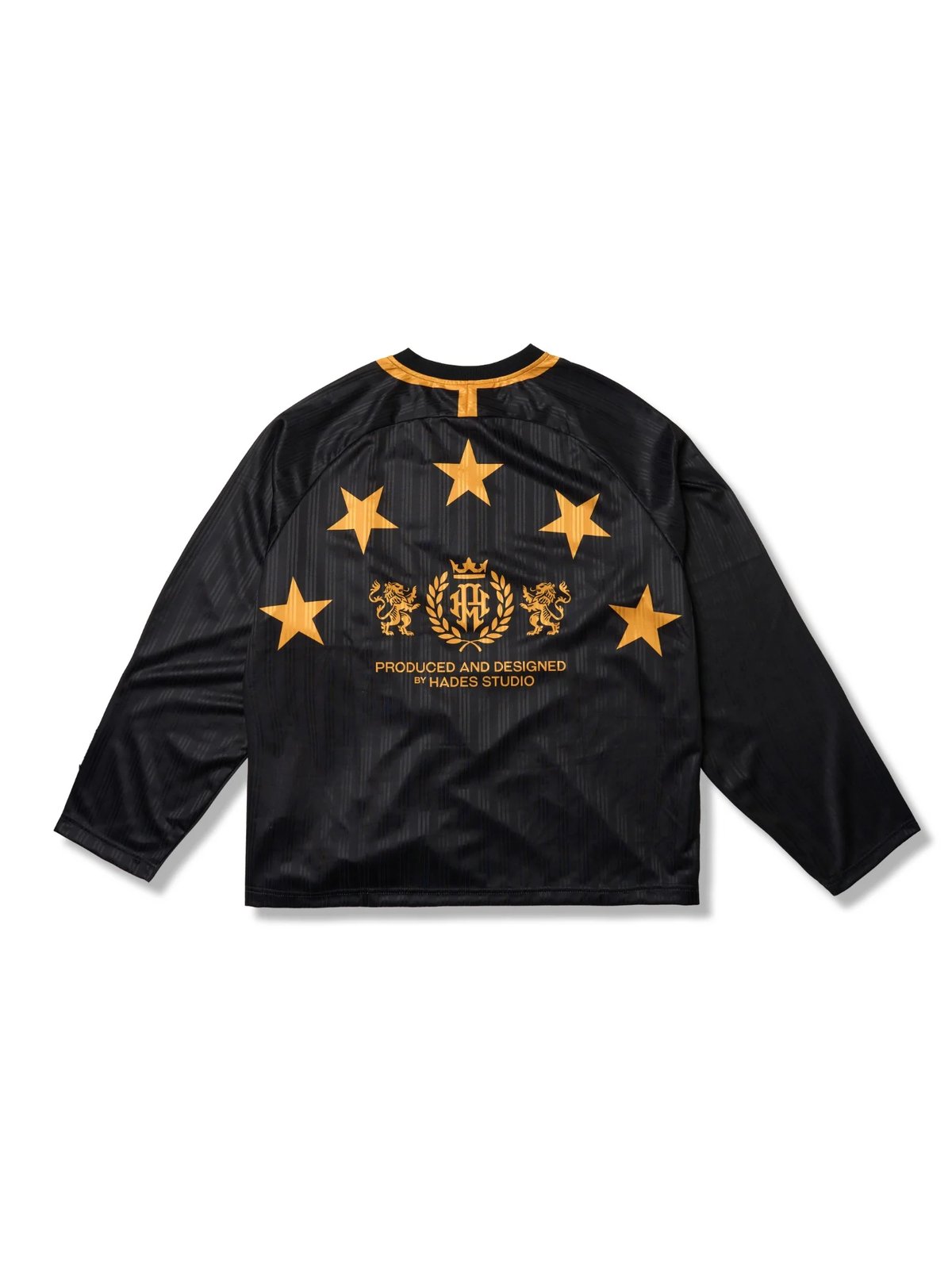 HADES Captain Jersey 條紋運動長袖上衣 - 黑色