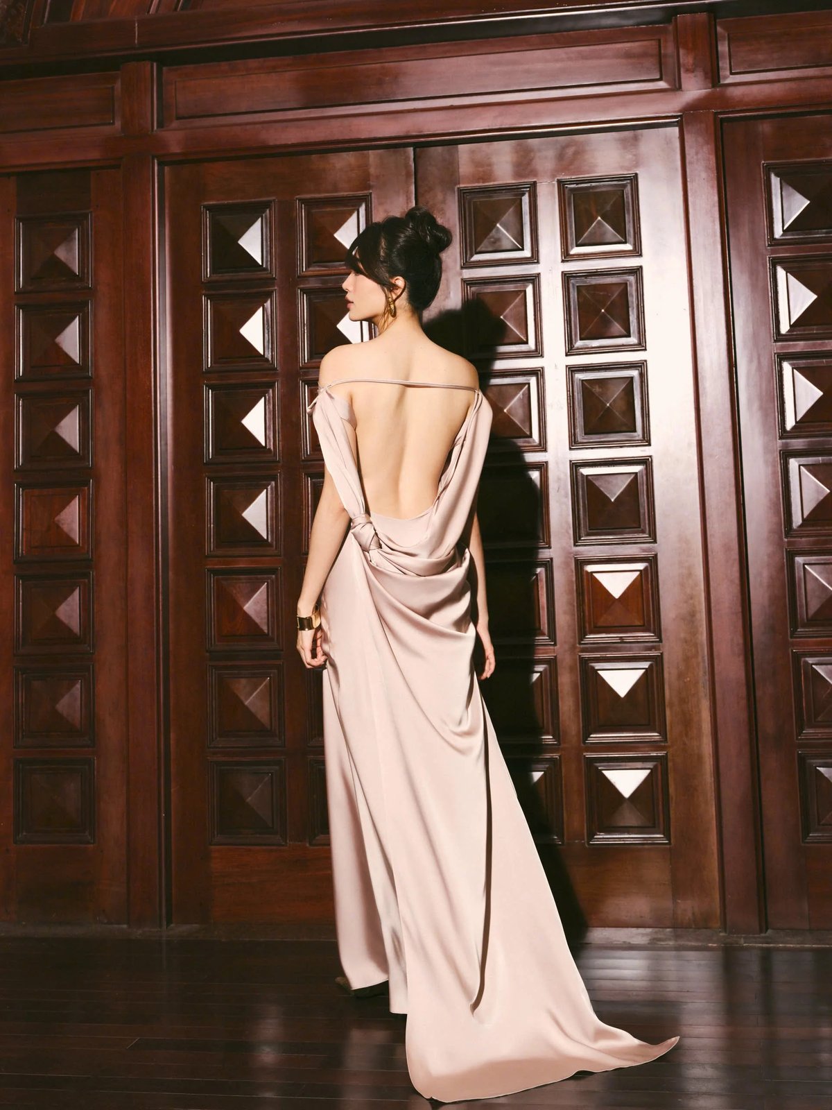 KISSERINE MONET DRESS Satin Cowl Neck Elegant Evening Dress