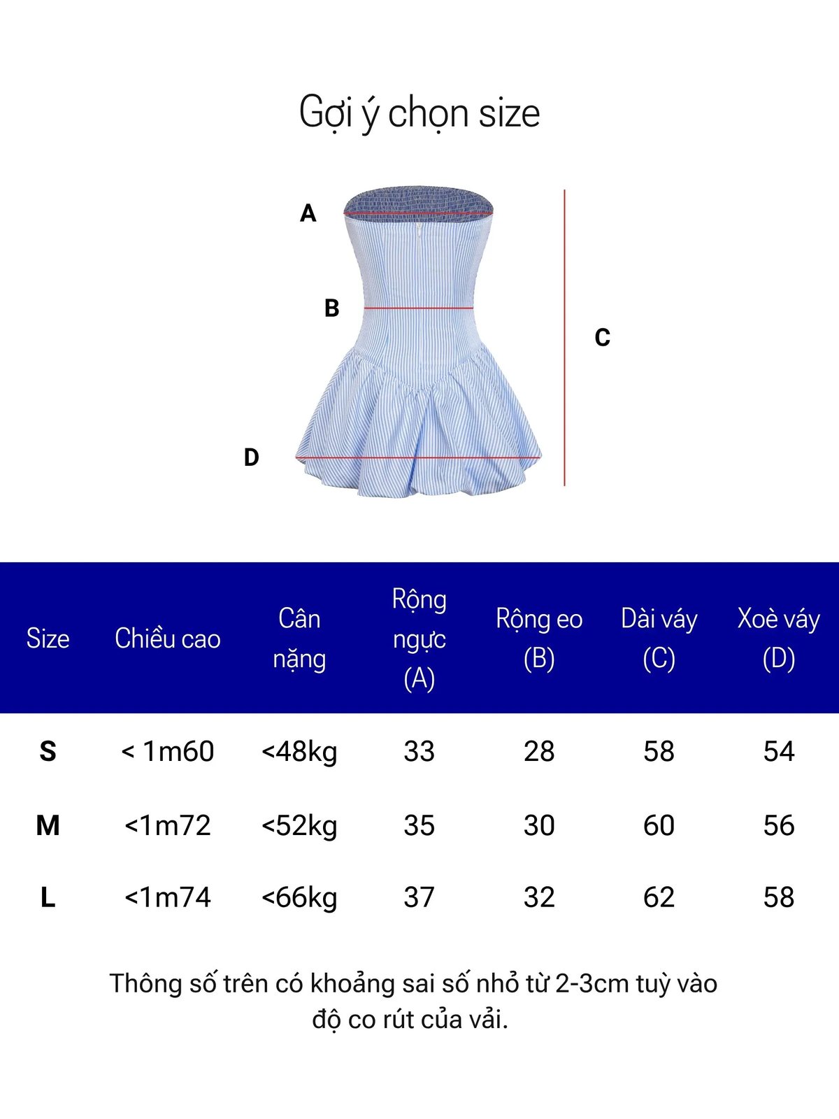 DKMV Mia Striped Strapless Puff Dress