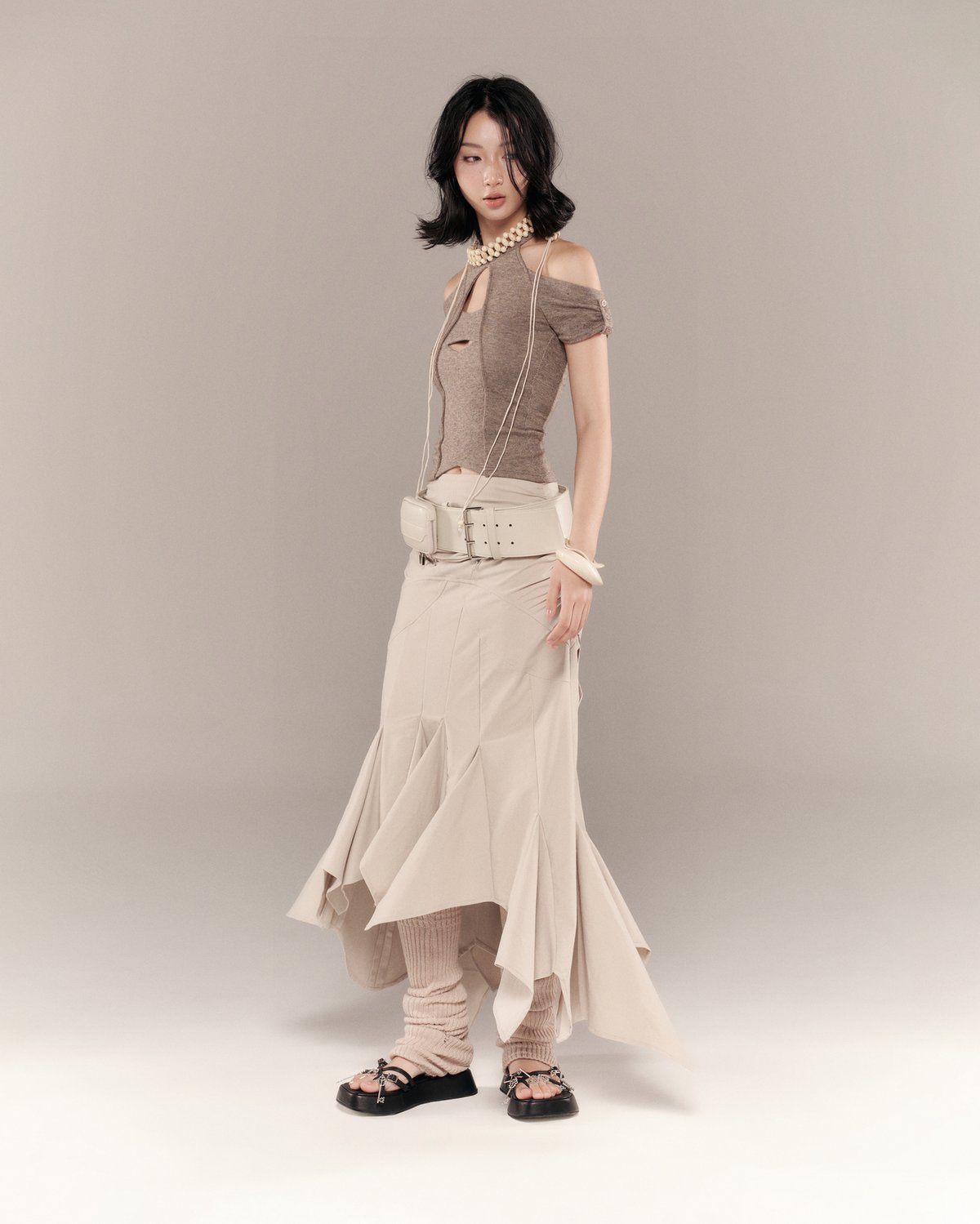 Bunnyhill SHANNON Pleated Skirt - Beige