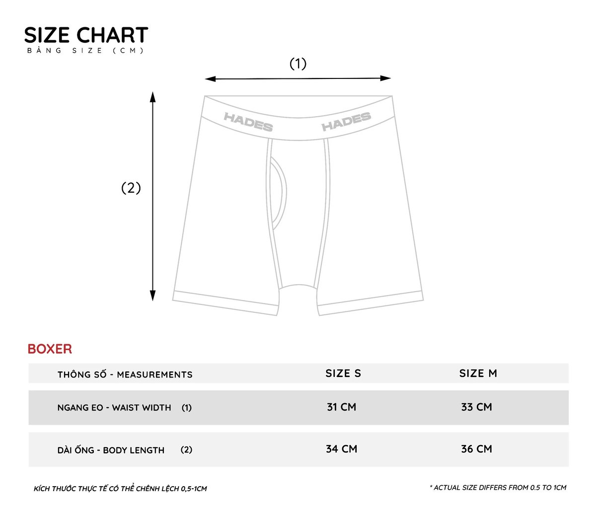 HADES Stretchy Boxer Trunk - Black (2-Pack)
