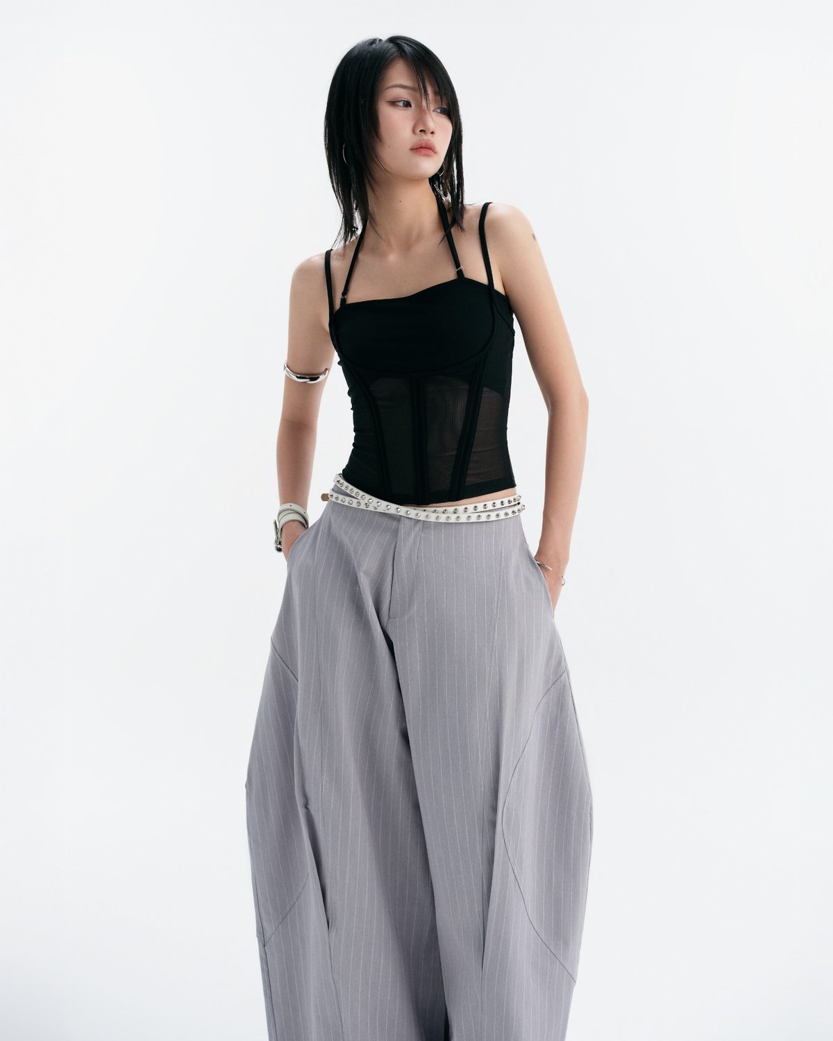Bunnyhill MELIOS Mesh Corset Top - Black