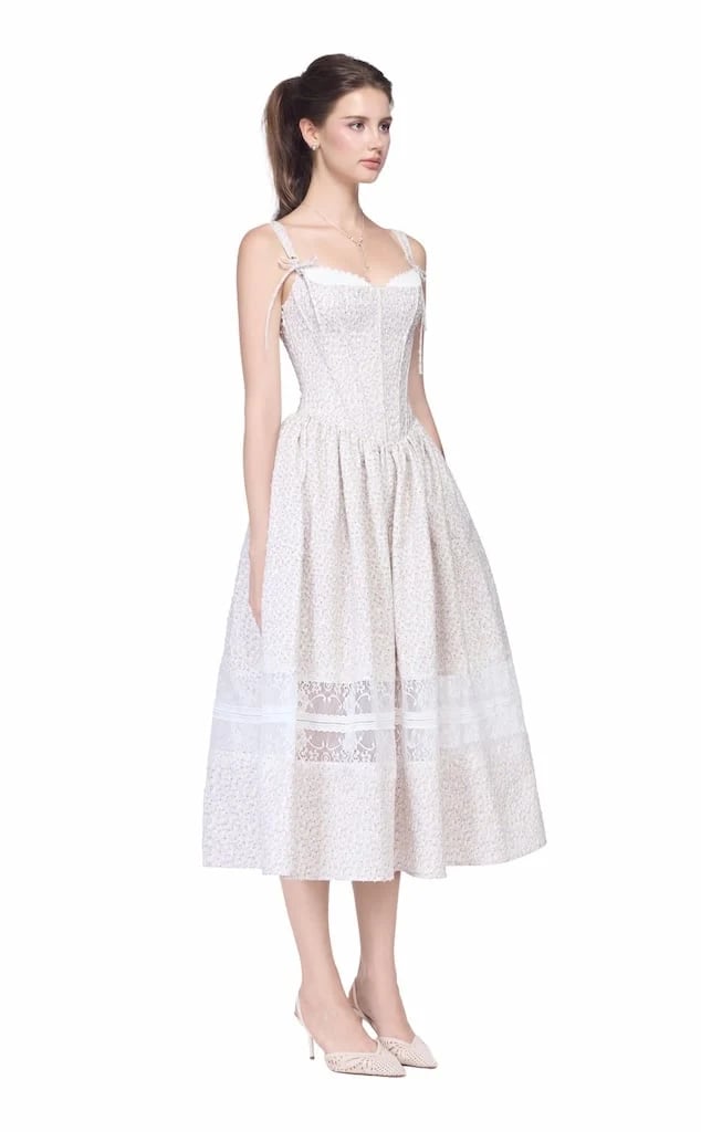 AUDRALYN Floral Lace Spaghetti Strap Dress