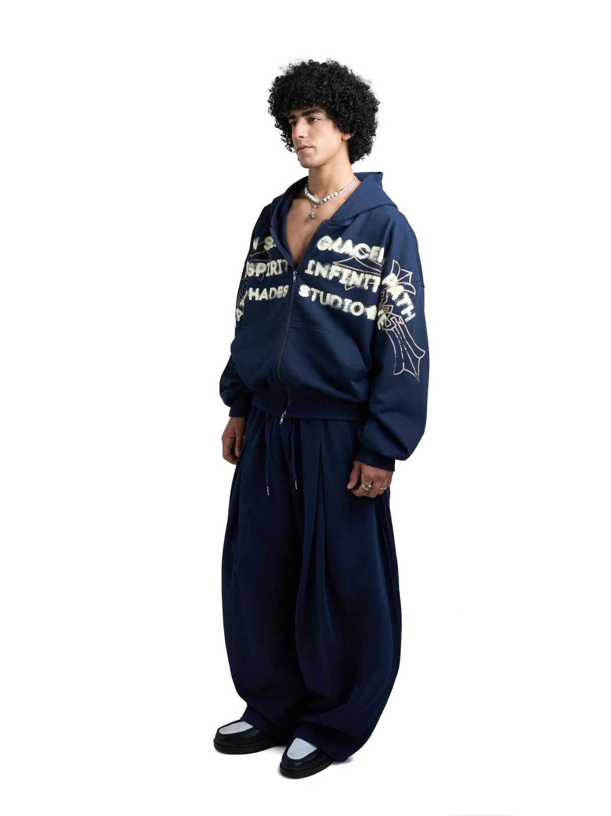 HADES HEAVENS CALL Zip-up Hoodie - Blue Navy