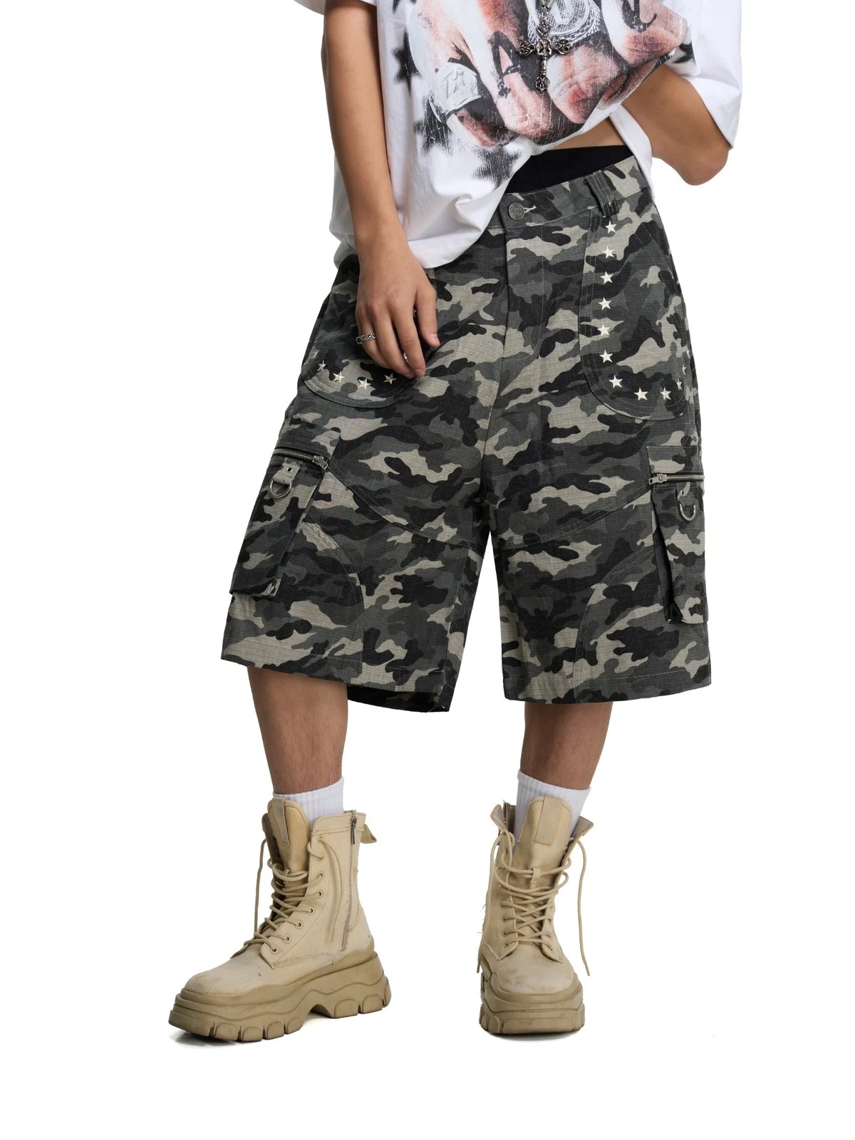 HADES Hunter Khaki Camo Cargo Shorts