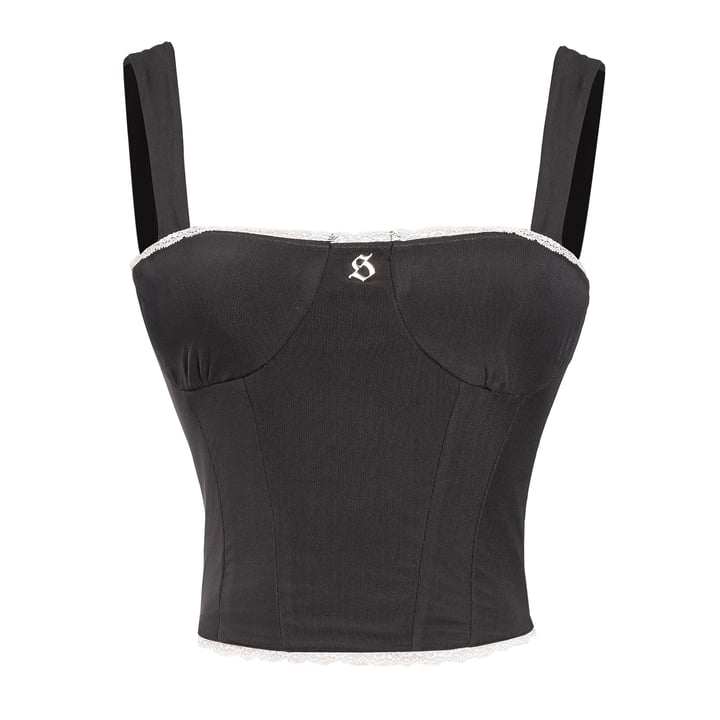 SISTERS Fannie Corset Style Croptop with Lace Trim