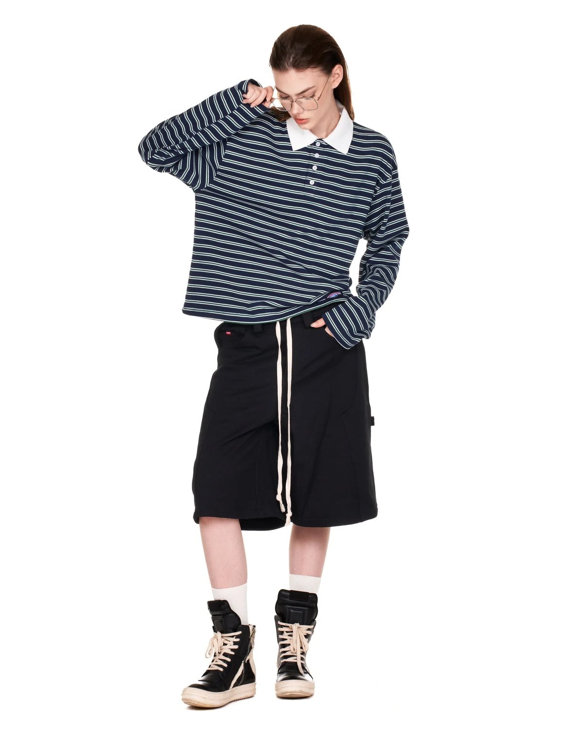 PUSH PUSH Rugby Striped Long Sleeve Polo Shirt