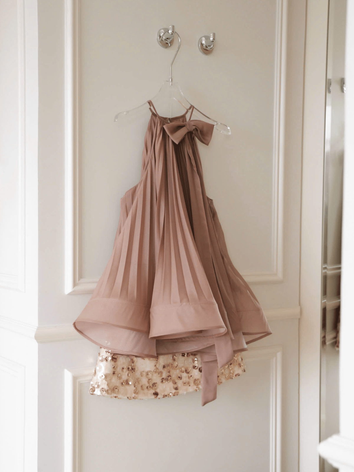 Tran Ali Pleated Halter Top and Sequin Skirt Set