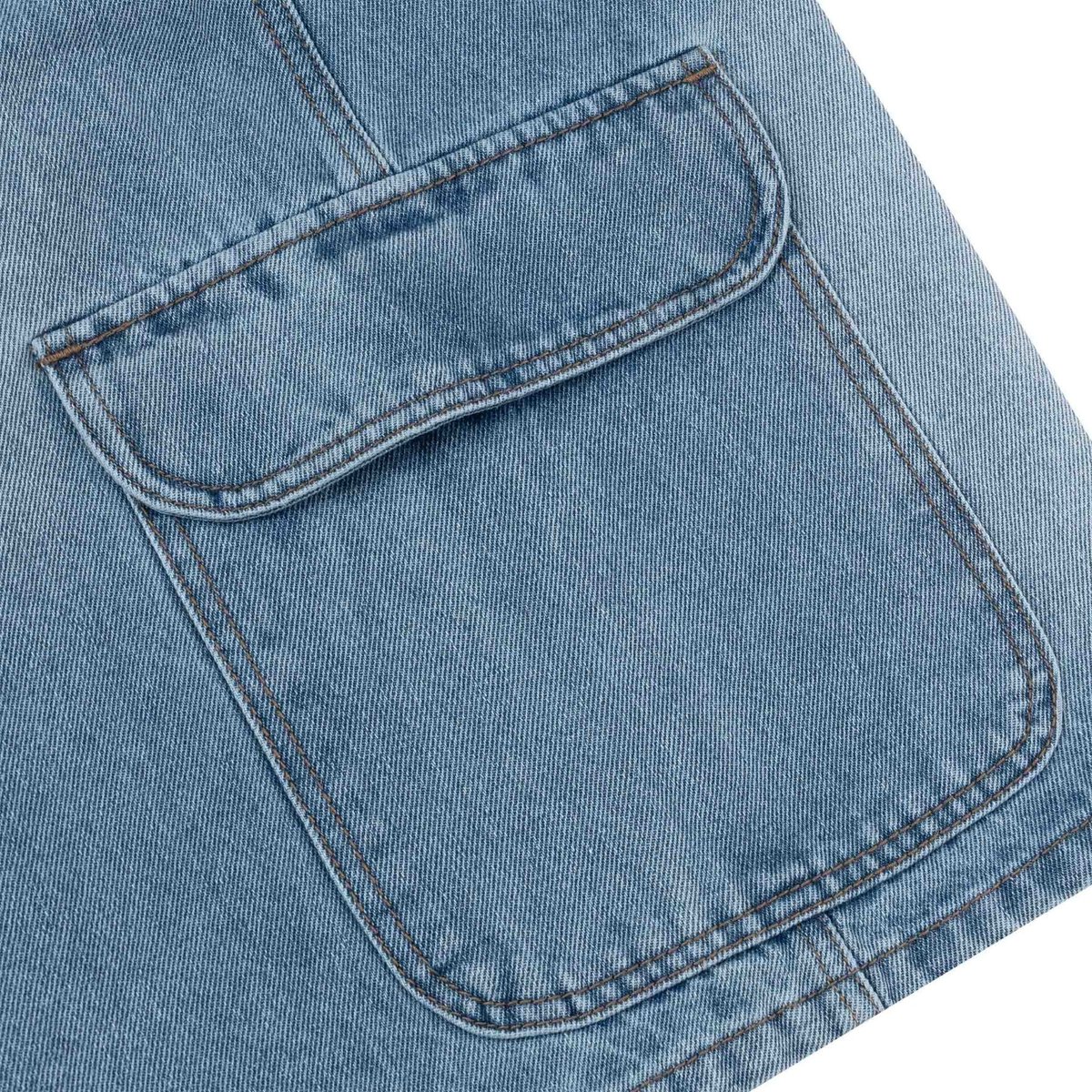 DIRTYCOINS Baggy Denim Shorts with 3D Embroidery Logo