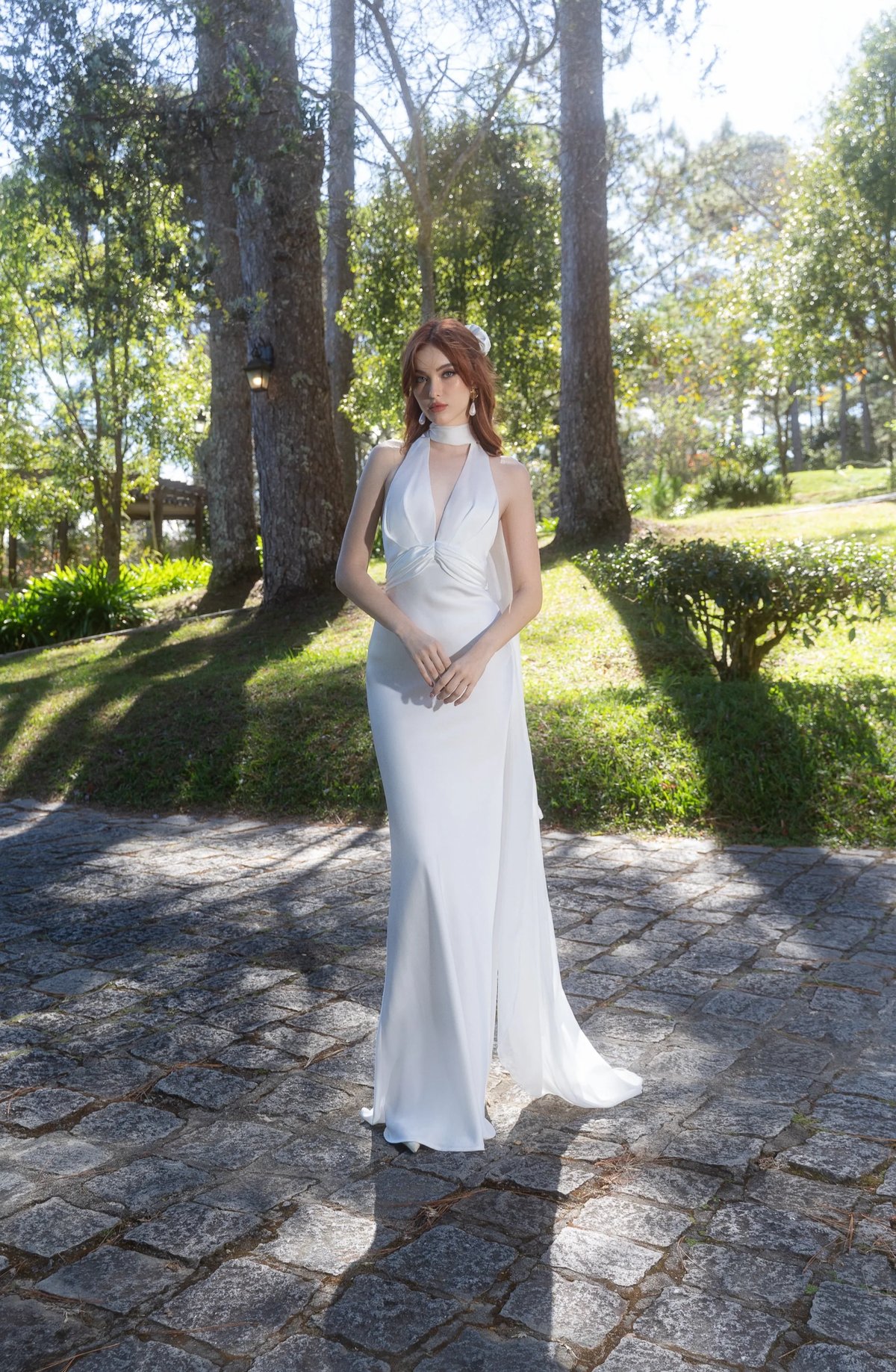 KISSERINE Blanche Silk Mermaid Maxi Dress