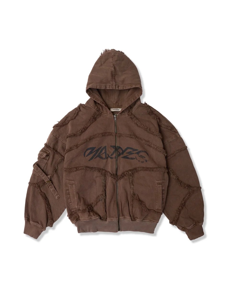 HADES Industrial Edge Zip-up Hoodie - Brown