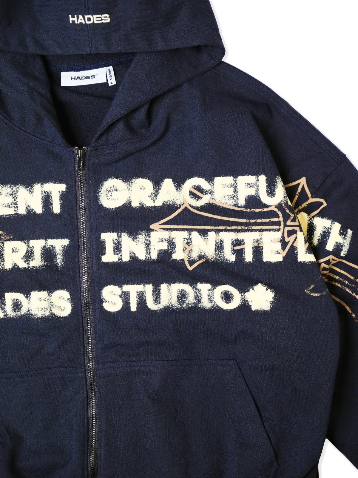 HADES HEAVENS CALL Zip-up Hoodie - Blue Navy