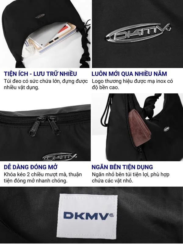 DKMV Poing Bag-40 Black Shoulder Bag