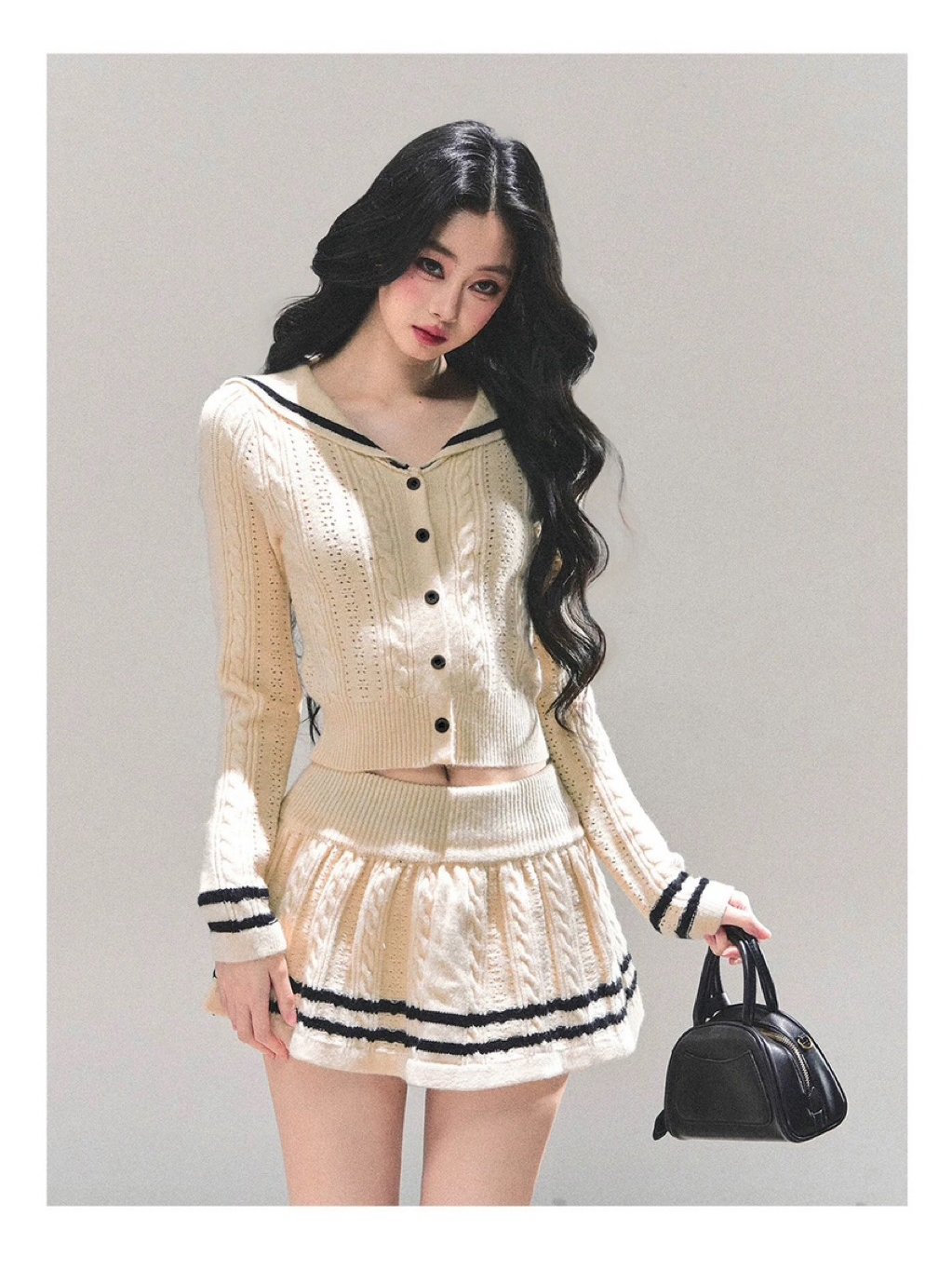 Shaoyeyan Alina Knit Cardigan and Skirt Set