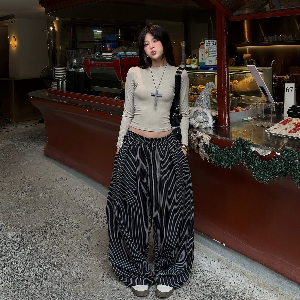 OUTERITY 女式長袖修身棉質 T-Shirt