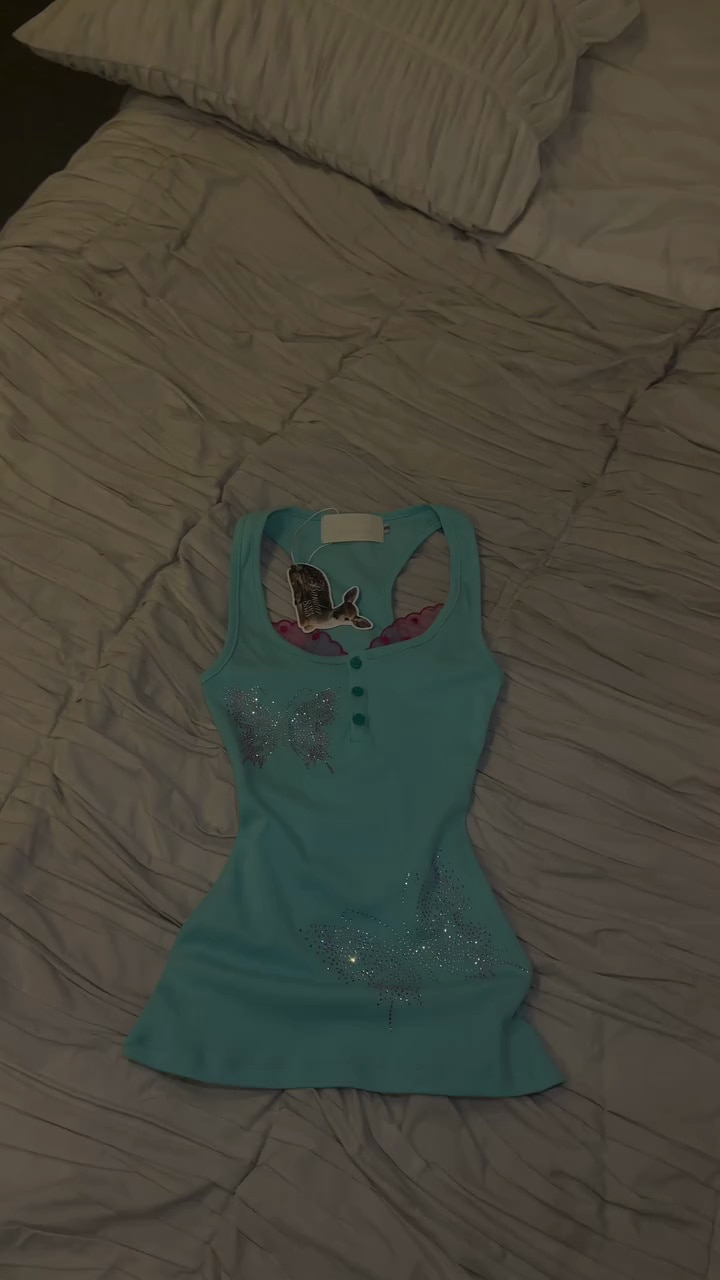 Bandarsaya Tiffany Blue 蝴蝶圖案背心
