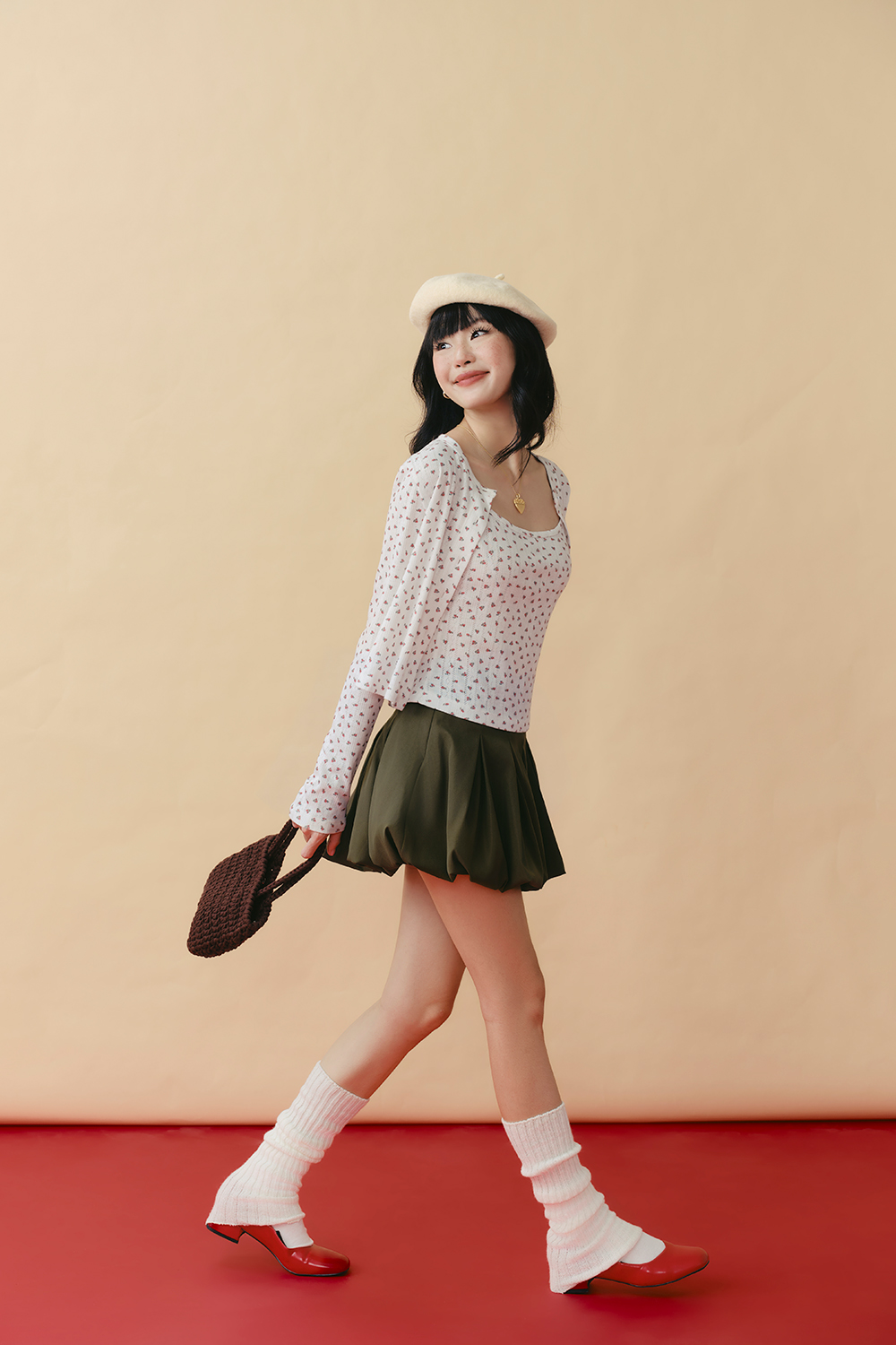 DOTTIE 小碎花開襟外套 - 白色 - T1161