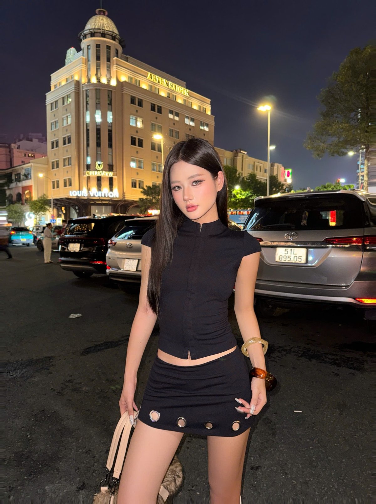 KILL SYSTEM LAMA Corset Style Mock Neck Cut-out Top