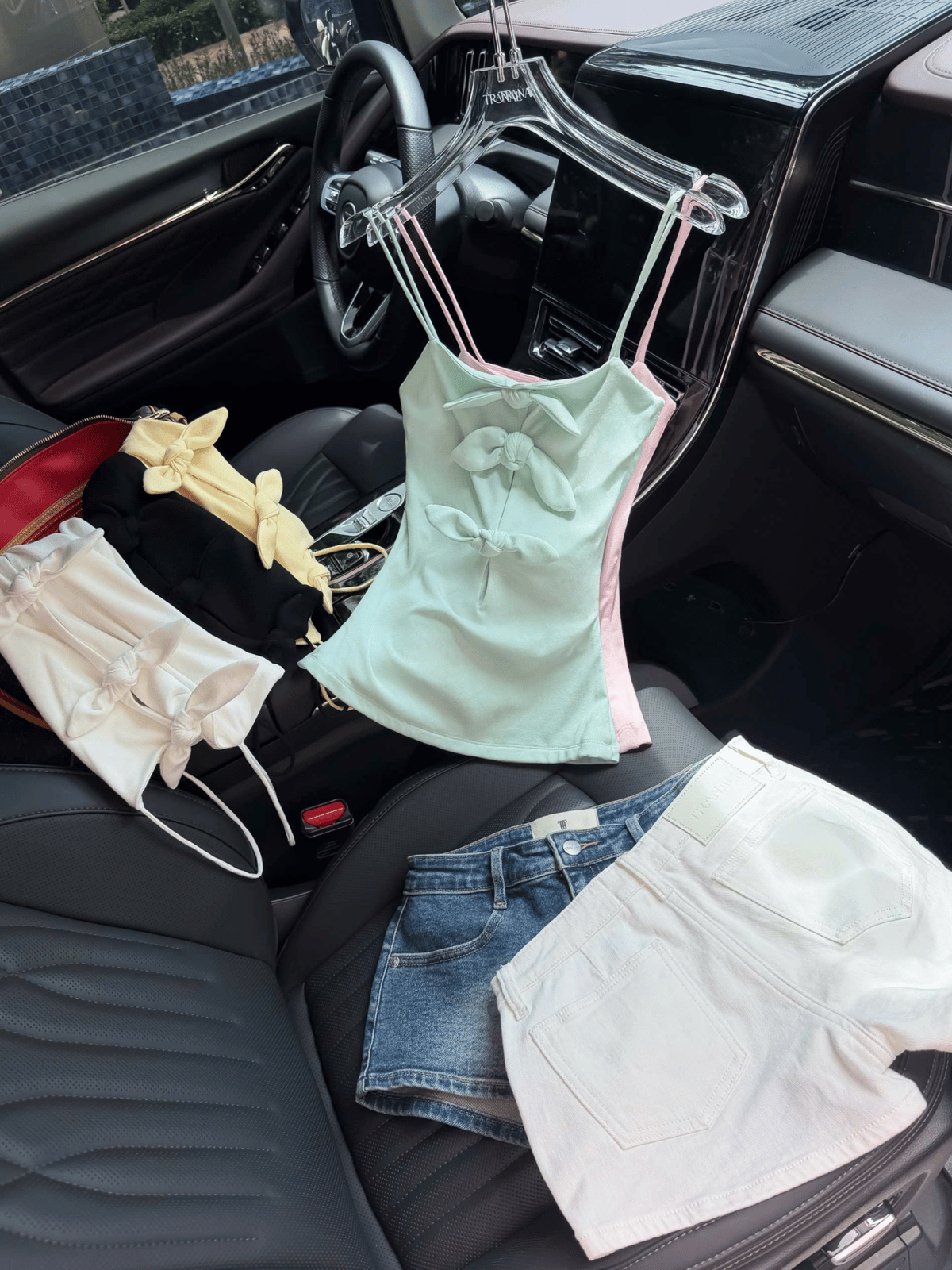 Tran Ali Bow Detail Spaghetti Strap Top