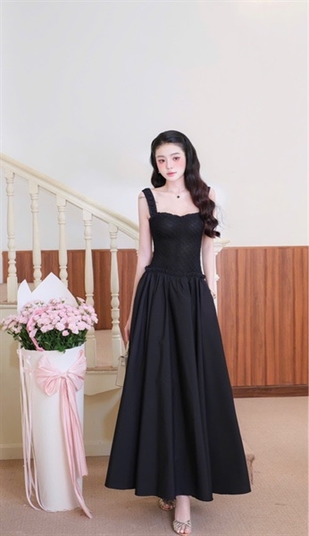 THAOBIBI Kate Fabric Patchwork Maxi Dress
