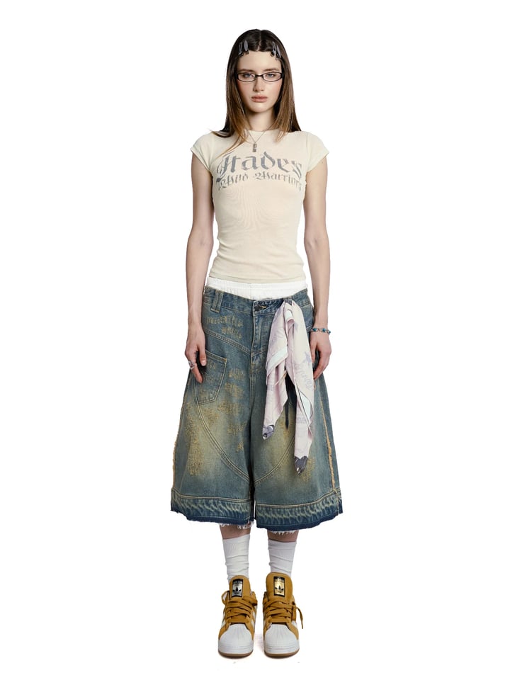 HADES Gothic Garden Baby Tee 復古印花修身短版 T 恤