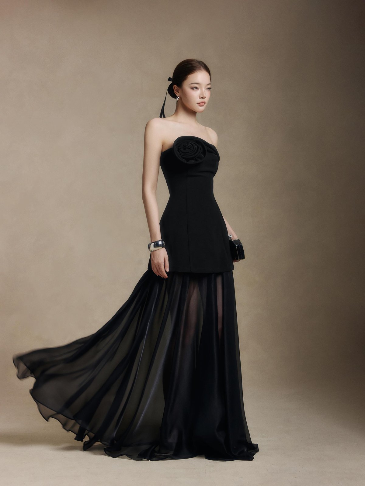 REDBEAN Josephine Embroidered Strapless Dress