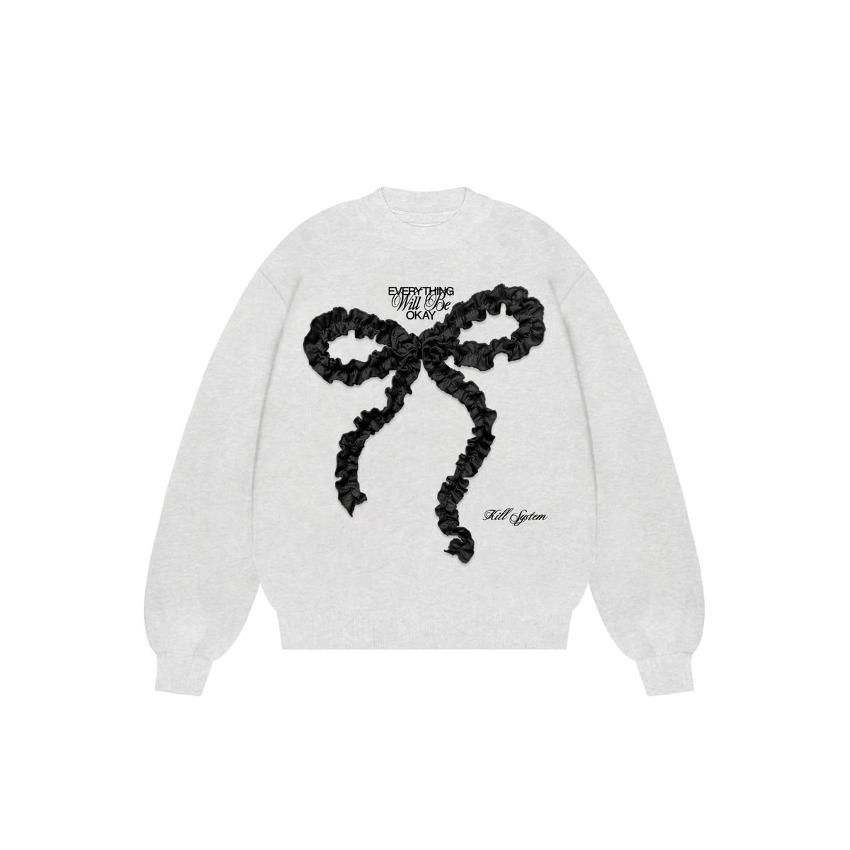 KILL SYSTEM OKELA 3D Bow Embossed Fleece Sweater