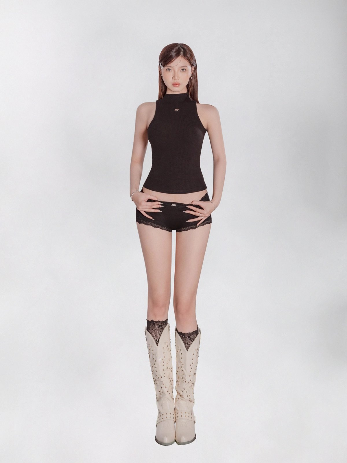 DKMV Poppy Lace Trim Safety Shorts 白色蕾絲防走光安全褲