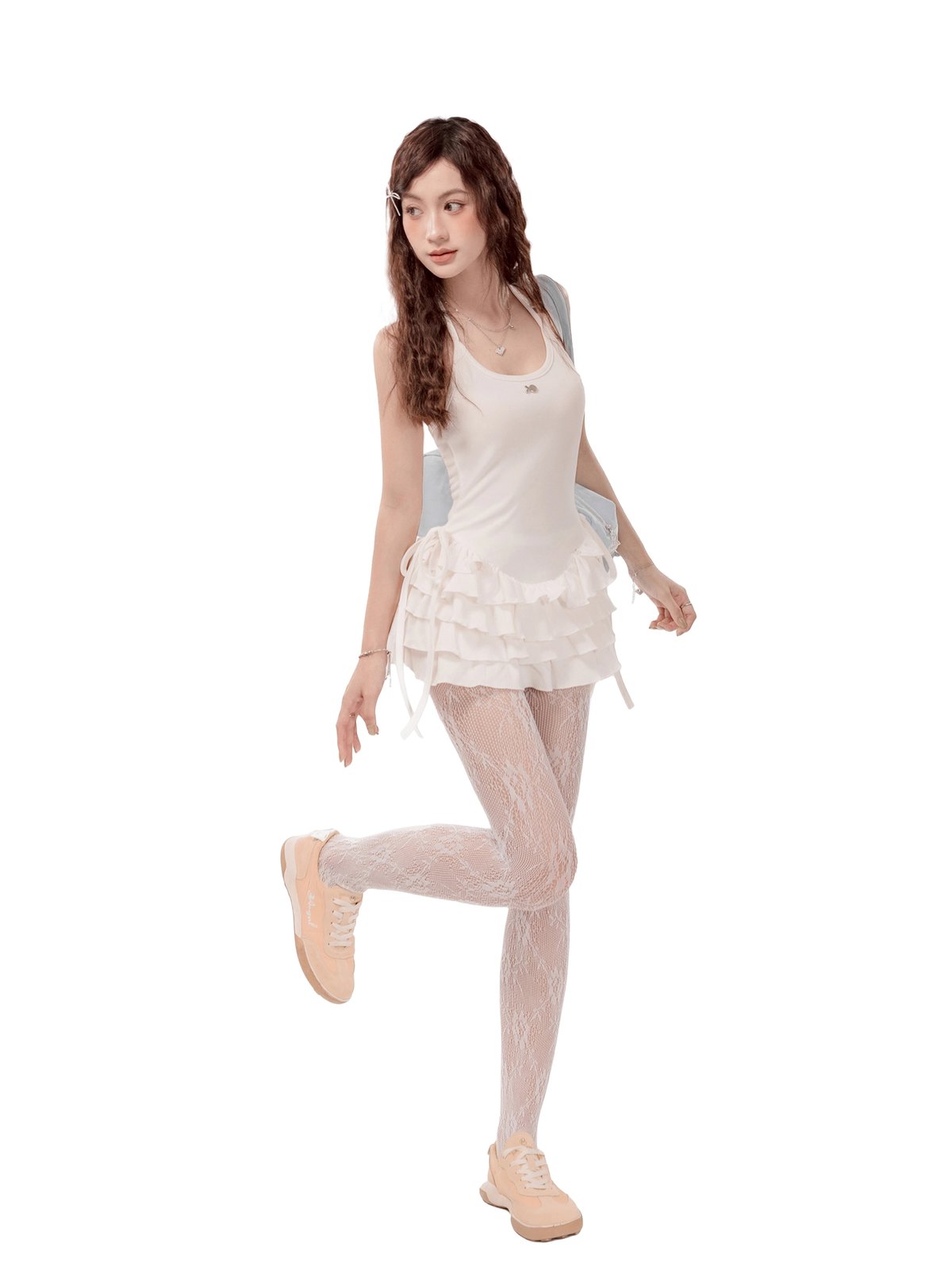 DKMV Bridgette 荷葉邊分層掛脖連身裙