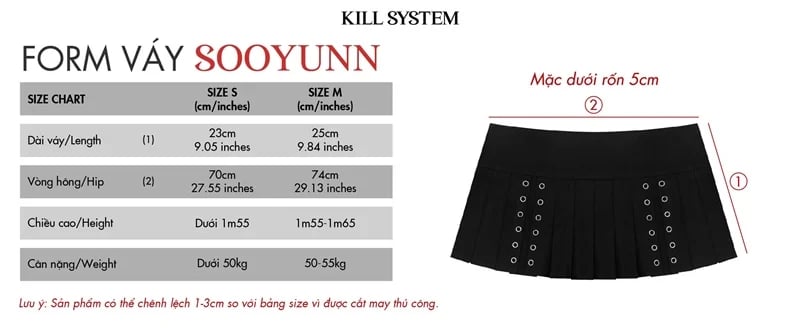 KILLSYSTEM SOOYUNN 百褶裙連同安全褲款