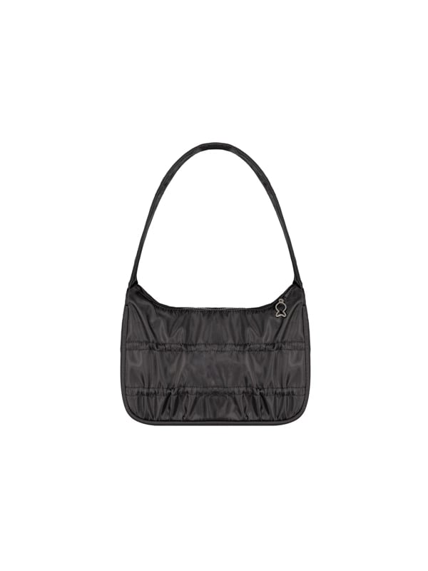 DKMV Bounce Bag Black Ruched Logo Shoulder Bag