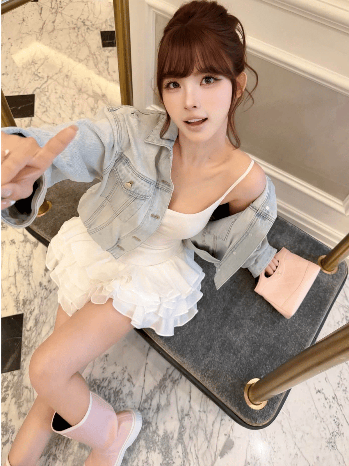 Tran Ali Two-Layer Ruffle Mini Dress
