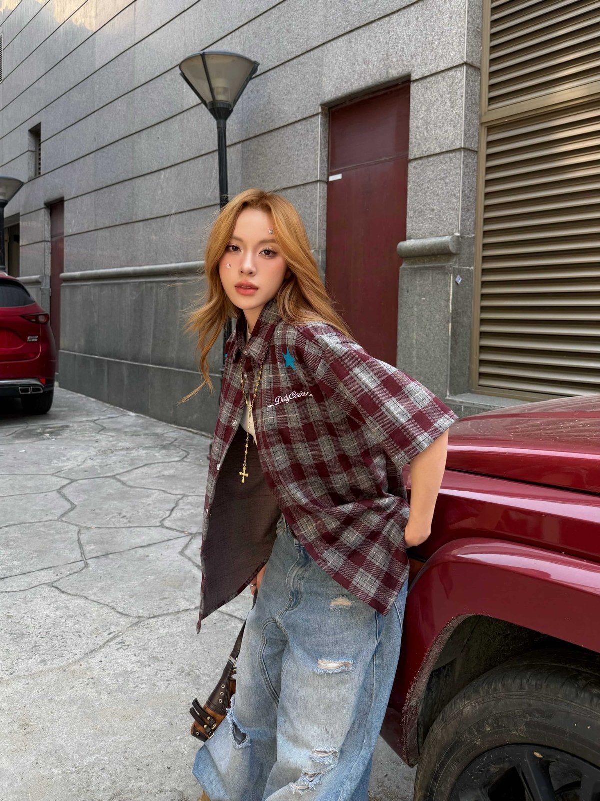 DirtyCoins Bluestar Check Shirt