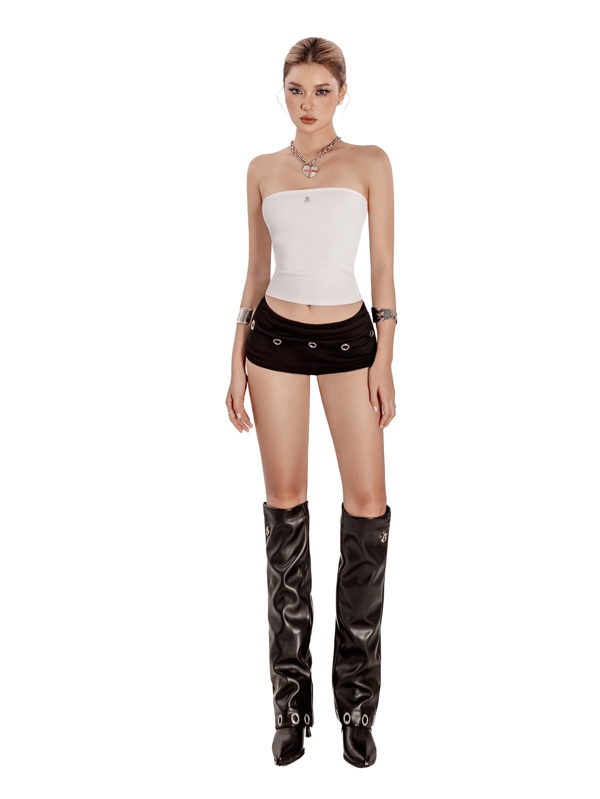 SISTERS Holly Mini Layered Shorts with Metal Rings