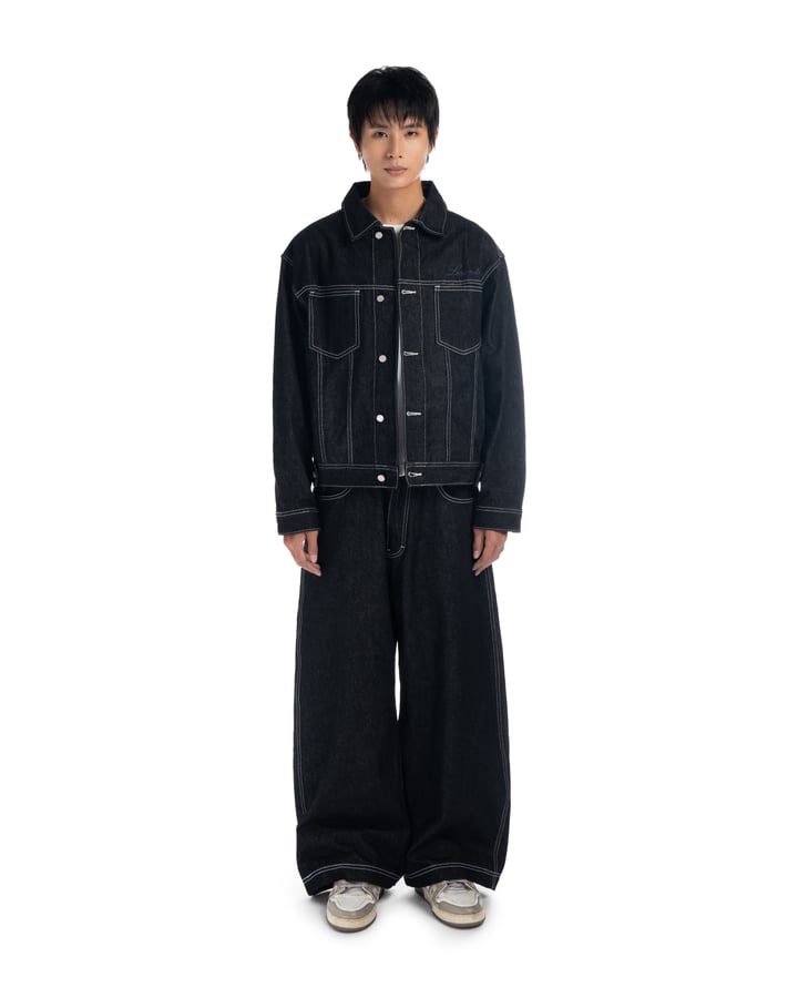 Levents® Raw Denim 針織縫線寬鬆牛仔褲