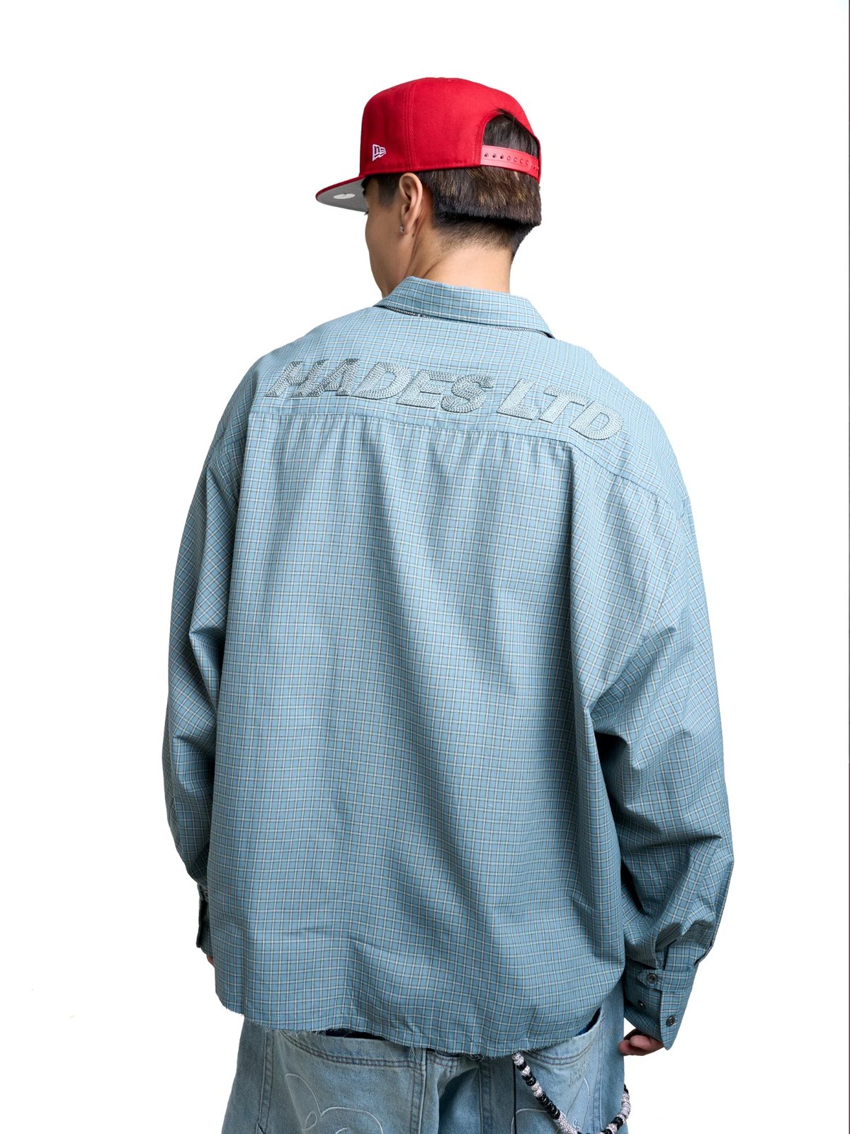 HADES Threadline Striped Long Sleeve Shirt - Blue