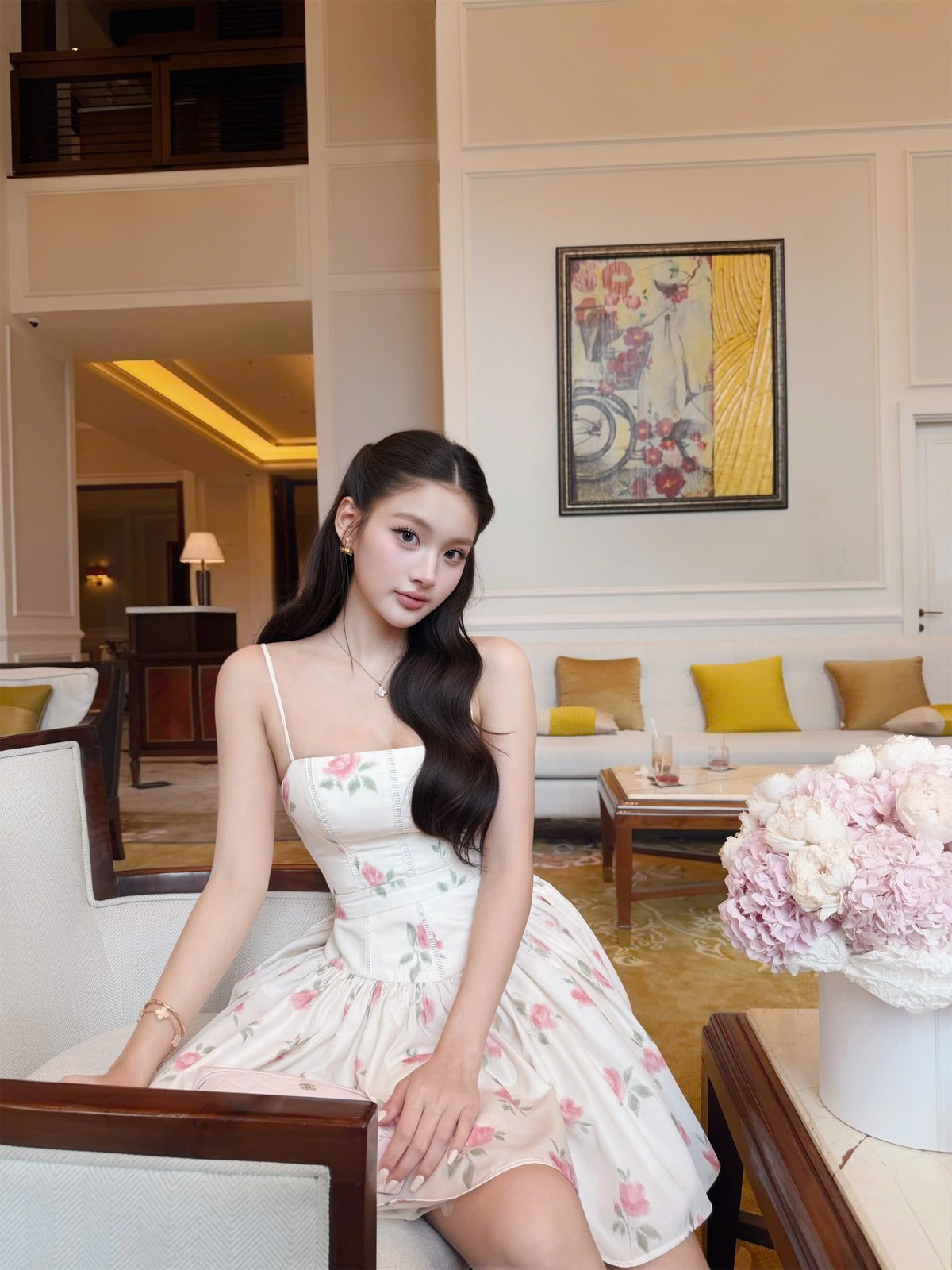 CHOU CHOU Floral A-Line Mini Dress