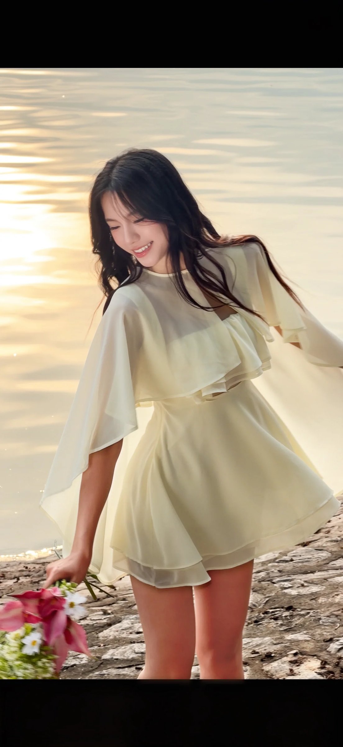 Sugar Crush Aeri Dress - Cream Yellow Ruffle Mini Dress