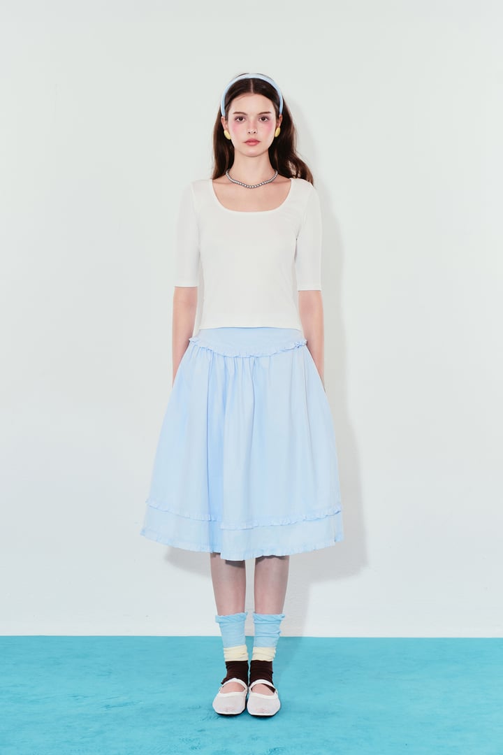 DOTTIE T1204 White Elbow Sleeve T-Shirt