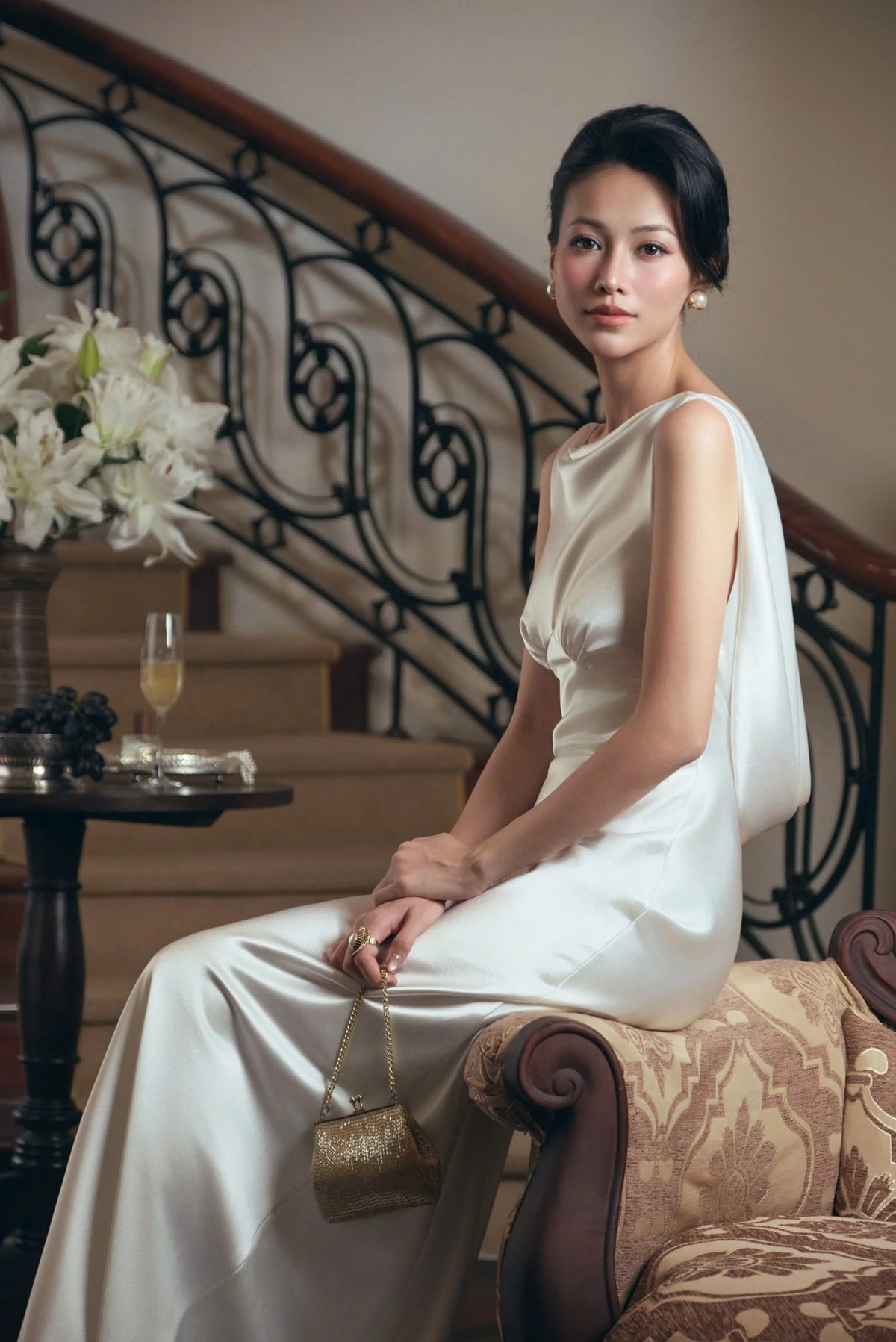 KISSERINE MADELEINE 緞面禮服長裙