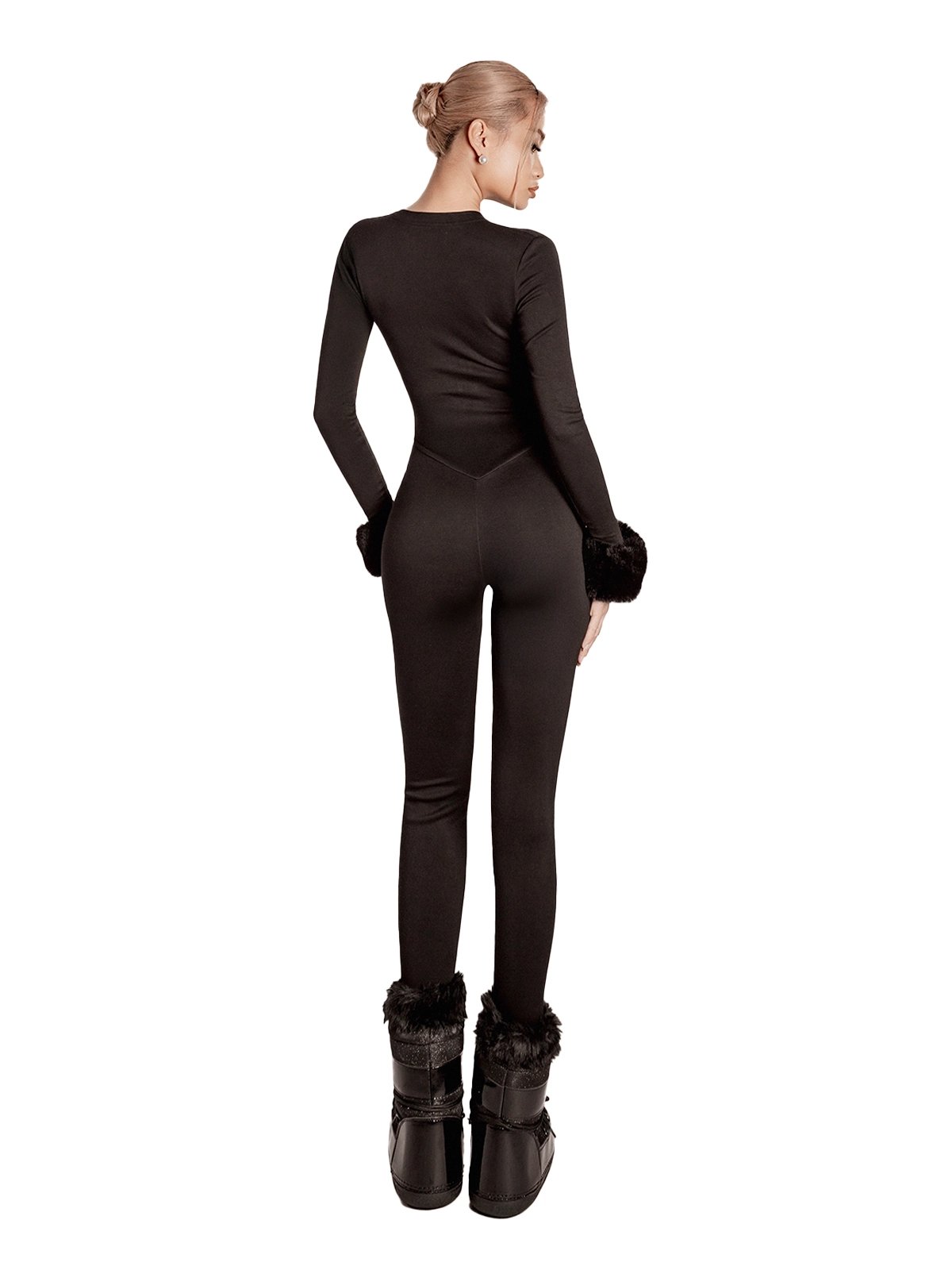 SISTERS Flurry High Neck Long Sleeve Zip-Up Jumpsuit - White