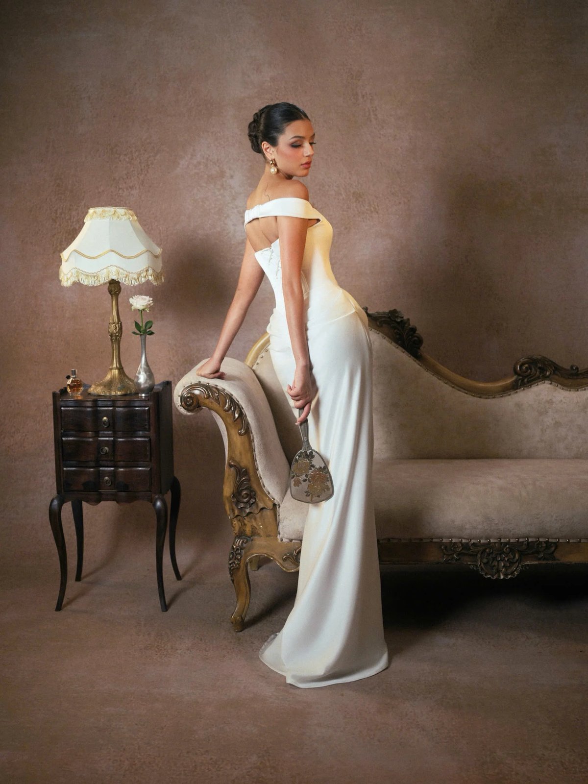 KISSERINE MALENA GOWN 優雅露肩束腰絲緞長禮服