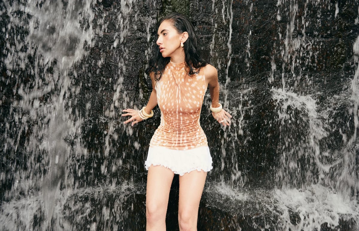 VIERY Rania 荷葉邊網紗迷你裙