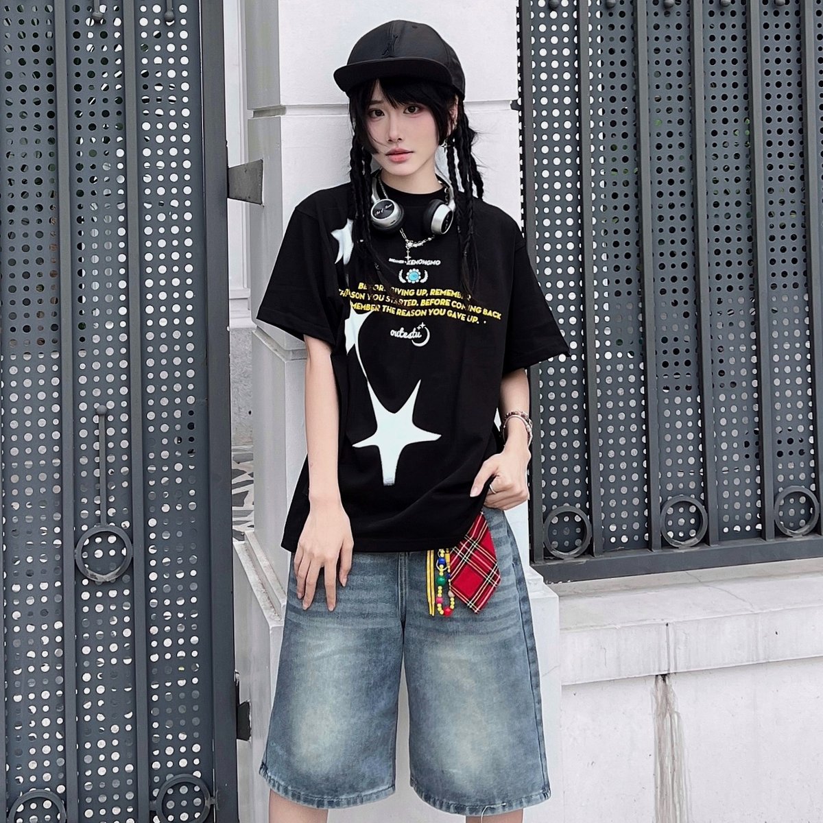 OUTERITY Denim Wash 寬腿牛仔短褲